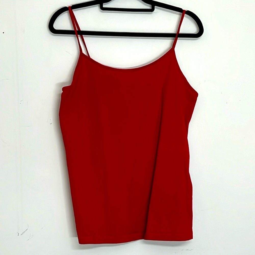 🌞 Faded Glory red spaghetti string cami tank top women plus size 2X (18w-20w)